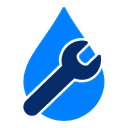 Monterey Bay Plumbing water drop and wrench logo